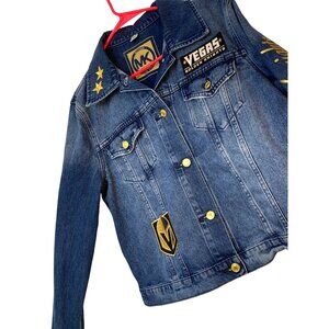 Michael Kors Womens Denim Trucker Jacket XL Vegas Golden Knights RAA10429